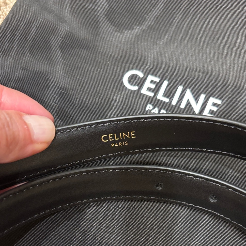 Celine Black Belt with Gold Buckle - Picture 4 of 7